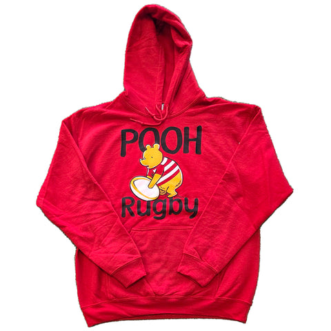 Pooh Rugby Hooded Pullover Sweatshirt - Red