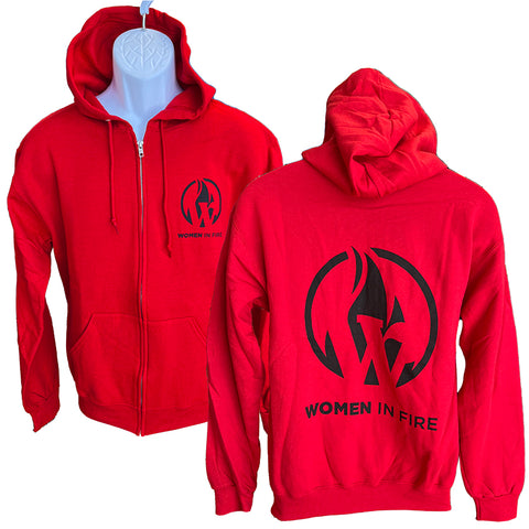 Women in Fire Full-Zip Hooded Sweatshirt - Red