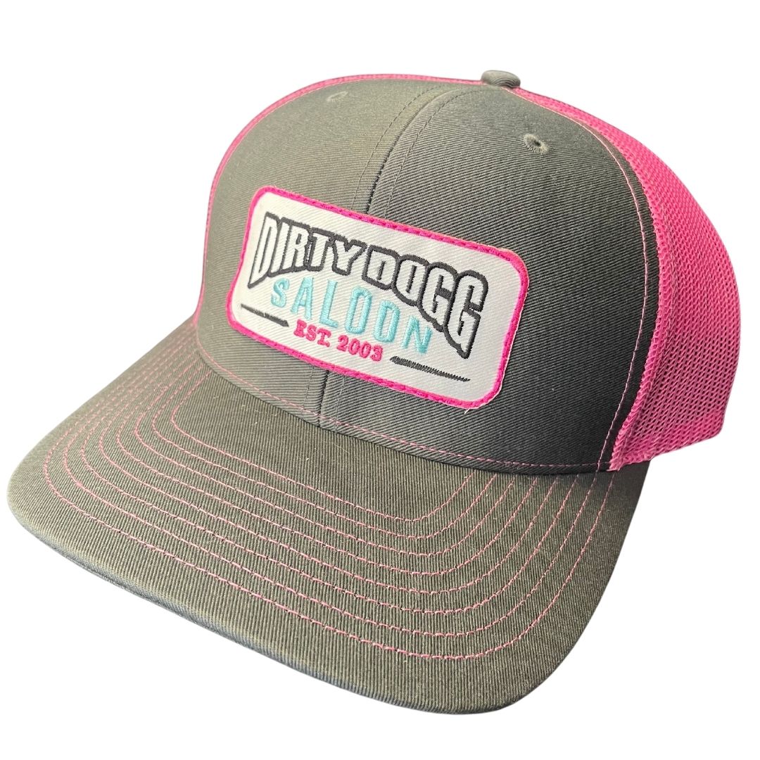 Dirty Dogg Saloon Trucker Cap - Grey/Pink