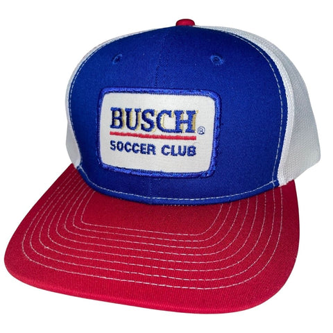 Busch Soccer Club Patch Trucker Cap - Red/White/Blue