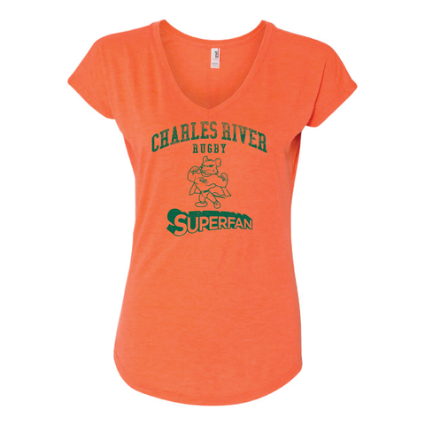 Charles River Superfan Ladies V-Neck, Orange (STOCK)