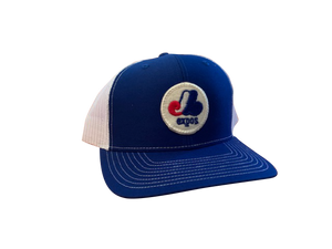 Montreal Expos Patch Trucker Cap - Royal/White