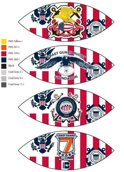 Coast Guard Stripes Rugby Ball - Size 5