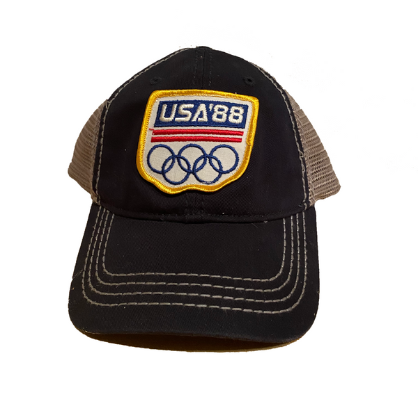 USA Olympics 1988 Patch Trucker Cap - Navy/Grey