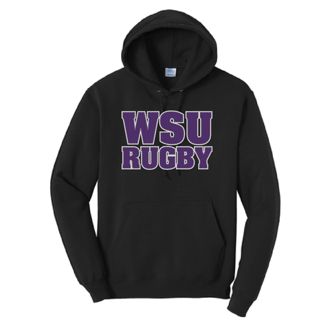 WSU Rugby Tackle Twill Pullover Hoodie, Black (Pre-Order 3148)