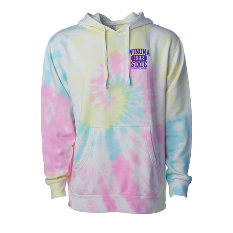 WSU Rugby '1992' Tie-dyed Pullover Hoodie, Sunset Swirl (STOCK)