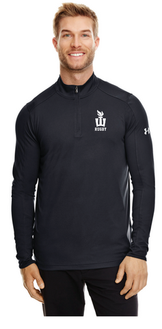 WSU Rugby Under Armour Performance 1/4 Zip, Black (Pre Order 3148)